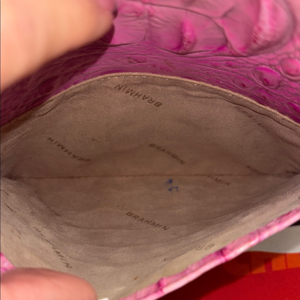 Brahmin Mimosa Pink Croc Embossed Crossbody - Picture 9 of 10